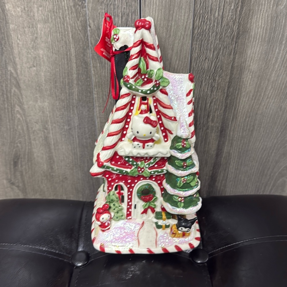 Blue Sky Clayworks Hello Kitty & Friends Christmas Red Striped Candle House